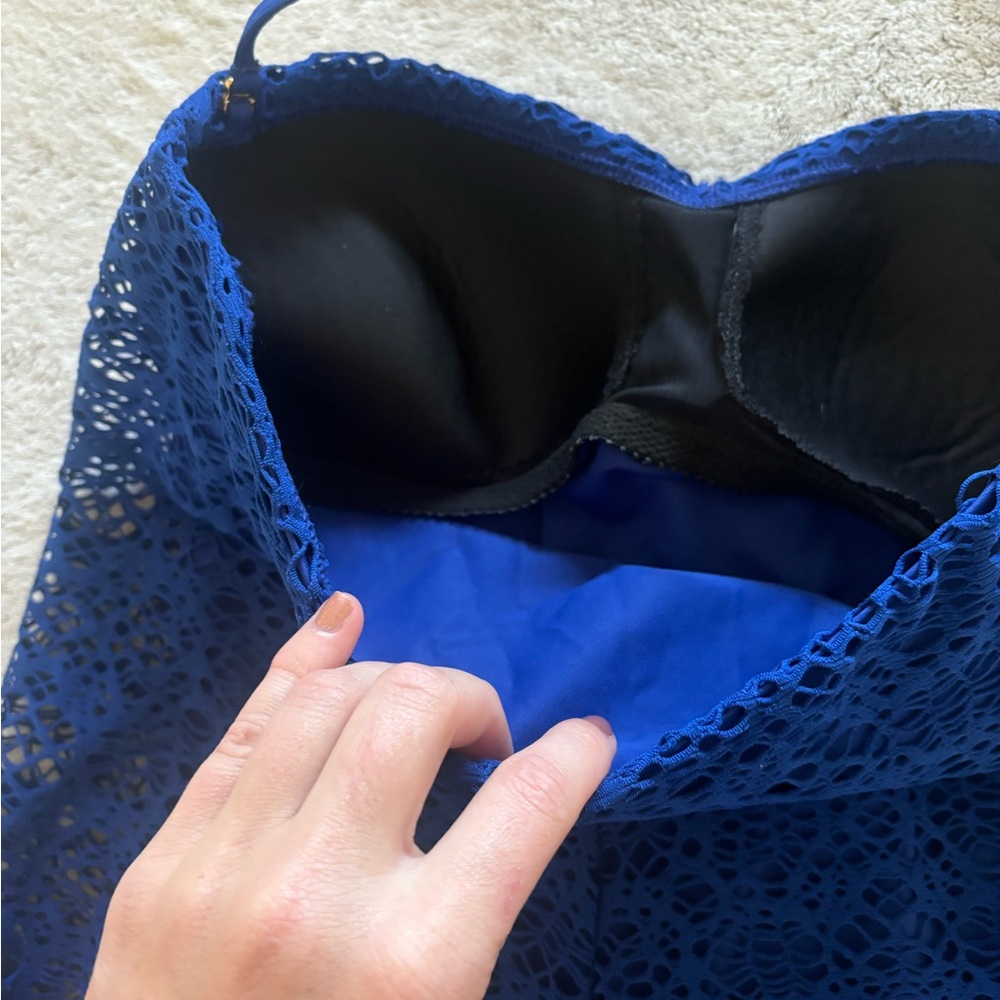 RALPH LAUREN blue crochet one piece swimsuit - Picture 8 of 9